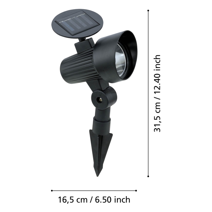 Eglo - SADA 3x LED Solární svítidlo se senzorem LED/200 mAh IP44 černá