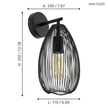 Eglo - Nástěnné svítidlo 1xE27/60W/230V