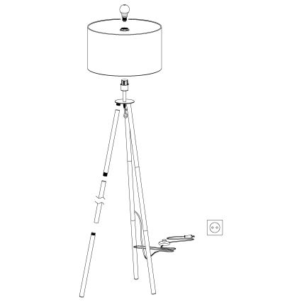 Eglo - Stojací lampa 1xE27/60W/230V