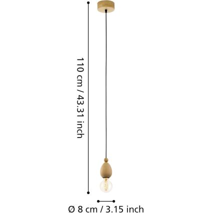 Eglo 49376 - Závěsné svítidlo AVOLTRI 1xE27/60W/230V