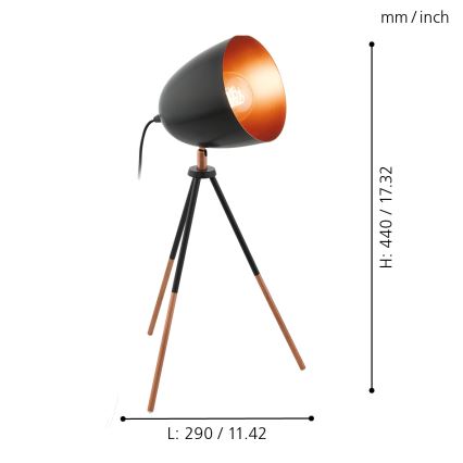 Eglo - Stolní lampa 1xE27/60W/230V