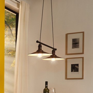 Eglo 49457 - Lustr na lanku STOCKBURY 2xE27/60W/230V