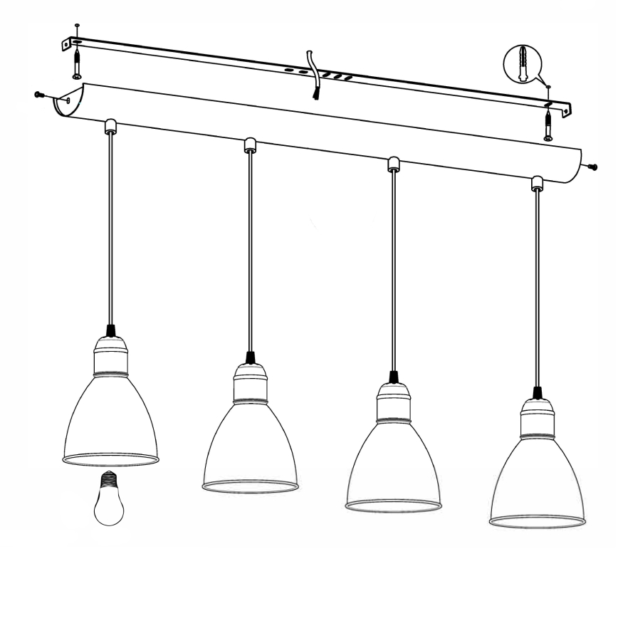 Eglo - Lustr 4xE27/60W/230V