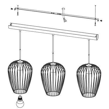 Eglo - Lustr 3xE27/60W/230V