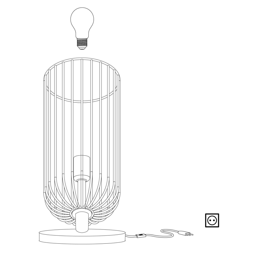Eglo 49646 - Stolní lampa ROCCAMENA 1xE27/60W/230V