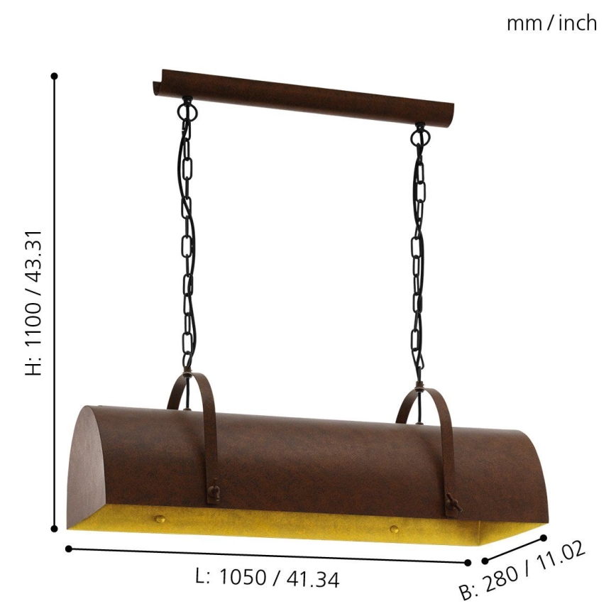 Eglo - Lustr na řetězu 3xE27/60W/230V