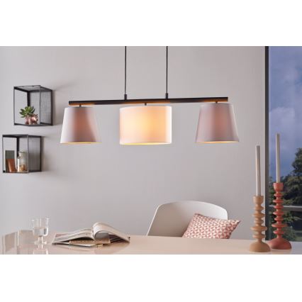Eglo 55207 - LED Lustr na lanku ALMEIDA 3xE14/25W/230V šedá