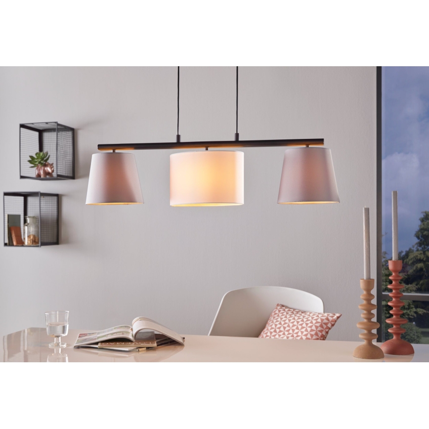 Eglo 55207 - Lustr na lanku ALMEIDA 3xE14/25W/230V šedá