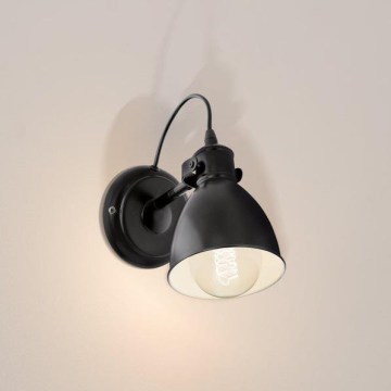 Eglo 55261 - Nástěnná lampa PRIDDY 1xE27/40W/230V černá