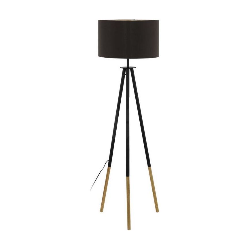 Eglo 55291 - Stojací lampa BIDFORD 1xE27/60W/230V černá/hnědá