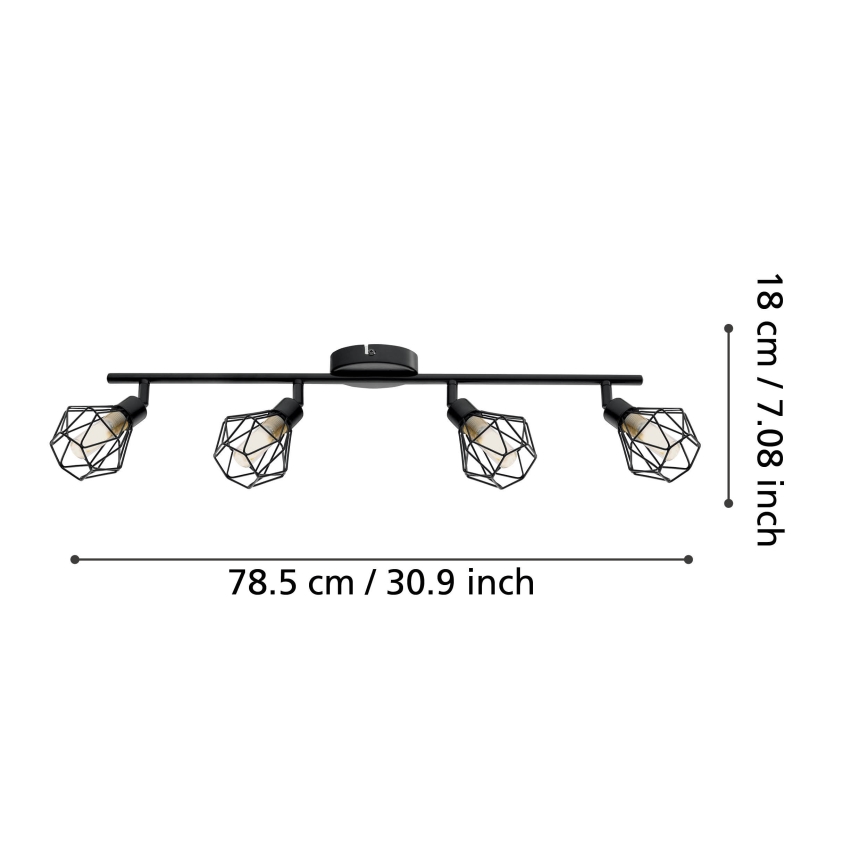 Eglo 55301 - LED Bodové svítidlo ZAPATA 4xG9/3W/230V černá