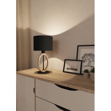 Eglo 56165 - Stolní lampa BASILDON 1xE27/40W/230V černá/hnědá