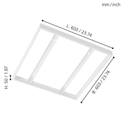 Eglo - Rám na stropní panel 603x603mm