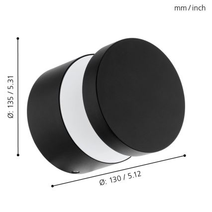Eglo 65038 - LED Venkovní nástěnné svítidlo MELZO PRO LED/11W/230V 3000K IP44 černá