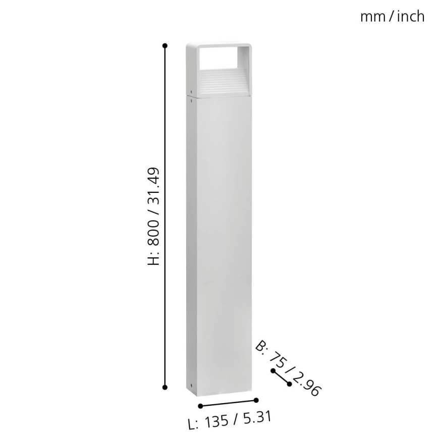 Eglo 65085 - LED Venkovní lampa DONINNI PRO LED/5W/230V 3000K 80 cm IP44 bílá
