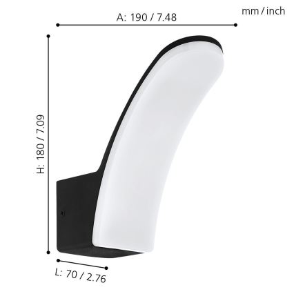 Eglo 74021 - LED Venkovní nástěnné svítidlo LACONELLA LED/11,5W/230V 4000K IP44
