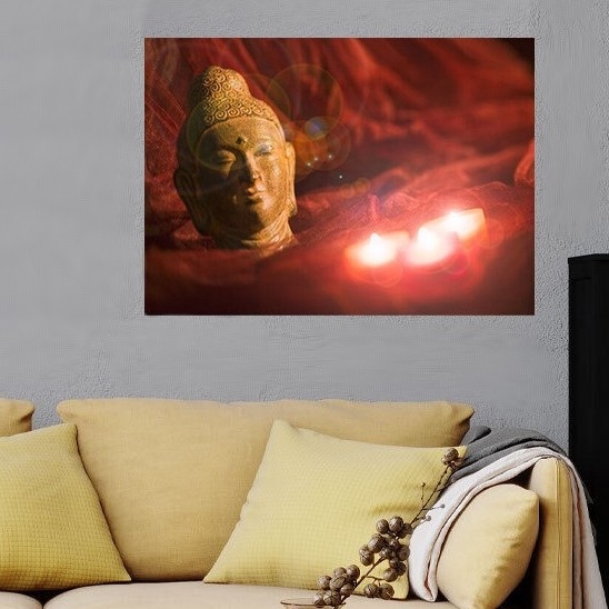 Eglo 75039 - LED Svítící dekorační obraz BUDDHA 3xLED/0,02W/2xAA 30x45 cm