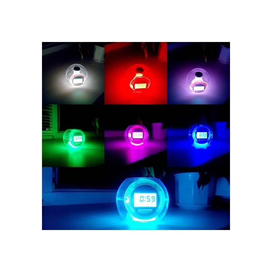 Eglo 75209 - LED svítící budík ALARM CLOCK 3xAAA