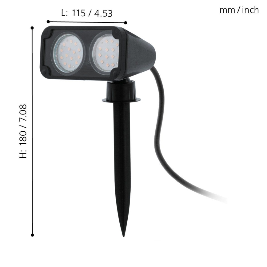 Eglo 75315 - LED Venkovní lampa NEMA 2xGU10/2,8W/230V 3000K IP44