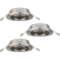 Eglo 75675 - SADA 3x Koupelnové podhledové svítidlo AGULO 1xGU10/35W/230V IP23 matný chrom
