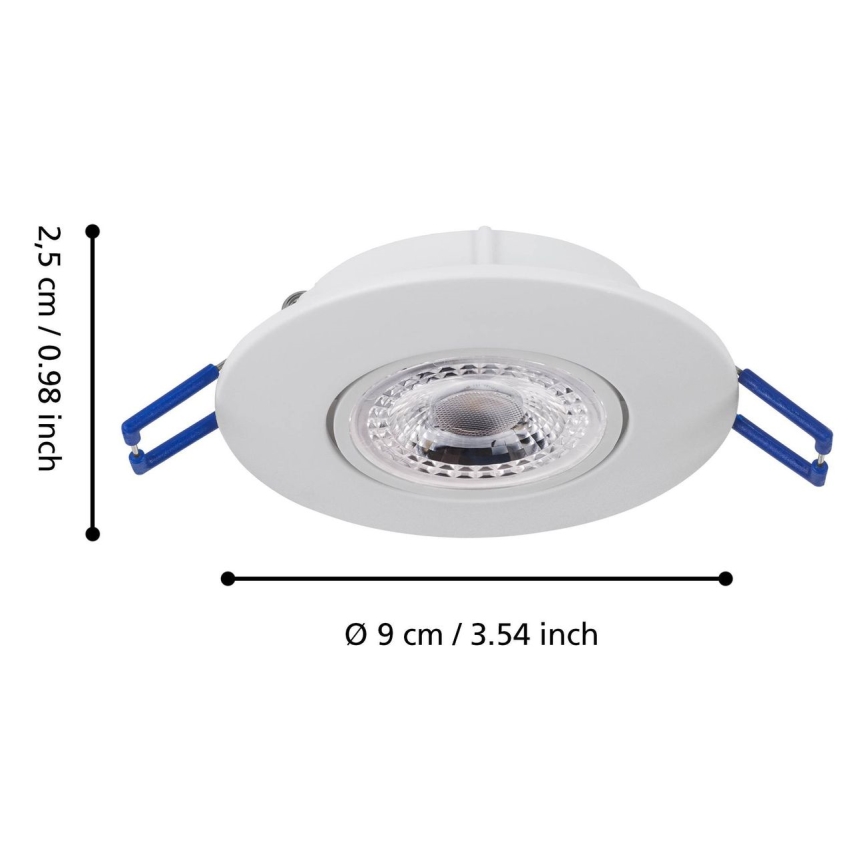 Eglo 75763 - SADA 3x LED Podhledové svítidlo ZUJAR LED/3,4W/230V bílá