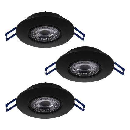 Eglo 75765 - SADA 3x LED Podhledové svítidlo ZUJAR LED/3,4W/230V černá