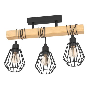Eglo 780168 - Přisazený lustr TABODI 3xE27/40W/230V hnědá/černá