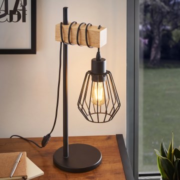 Eglo 780173 - Stolní lampa TABODI 1xE27/40W/230V hnědá/černá