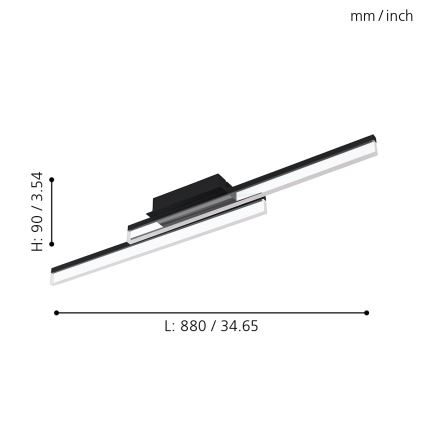 Eglo 780433 - LED Koupelnové stropní svítidlo YANGUAS 2xLED/11W/230V 3000K IP44 černá