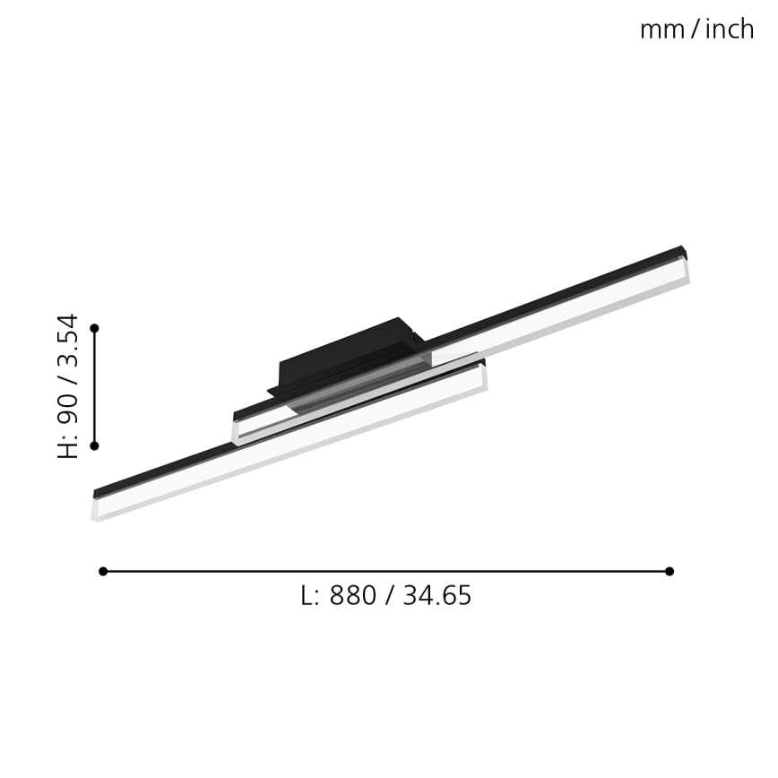 Eglo 780433 - LED Koupelnové stropní svítidlo YANGUAS 2xLED/11W/230V 3000K IP44 černá