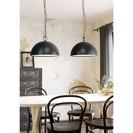 Eglo 78444 - Lustr na lanku HODSOLL 2xE27/40W/230V černá/hnědá
