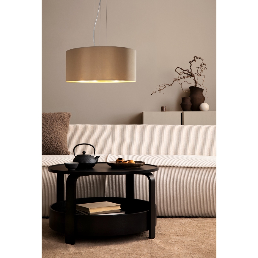 Eglo 78693 - Lustr na lanku MASERLO 3xE27/60W/230V pr. 53 cm béžová/měděná
