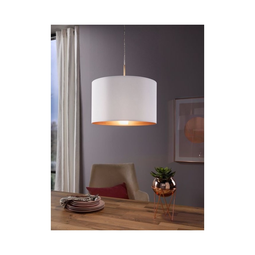 Eglo 78695 - Lustr na lanku PASTERI 1xE27/60W/230V bílá