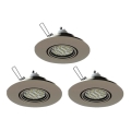 Eglo 78705 - SADA 3x LED Podhledové svítidlo PENETO 1xGU10/3,3W/230V matný chrom