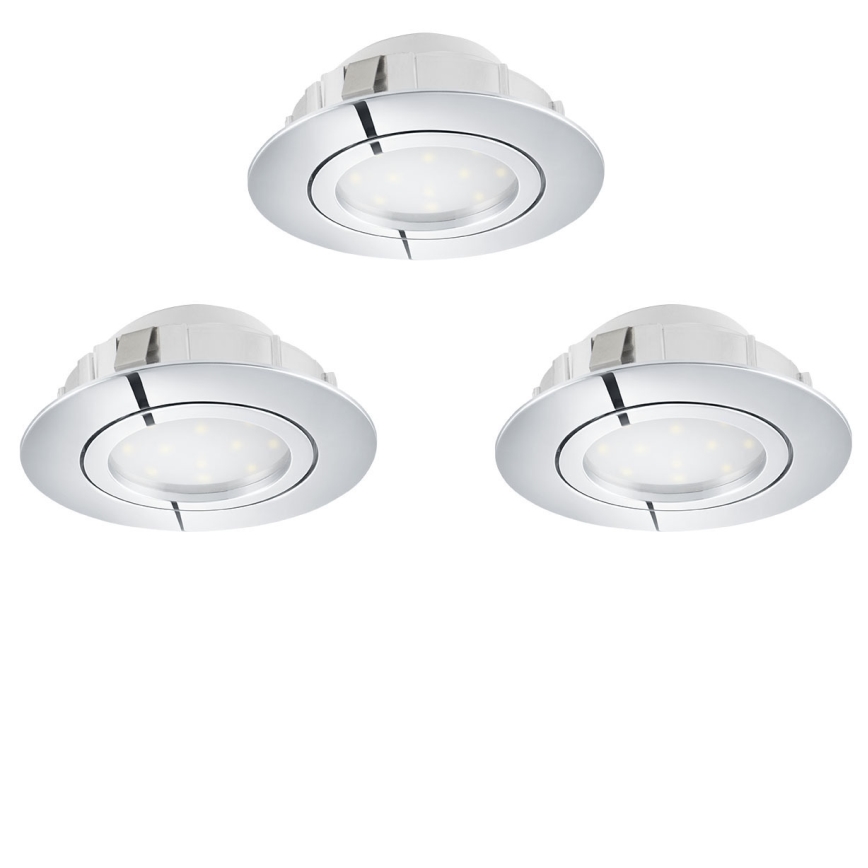 Eglo 78761 - SADA 3x LED Stmívatelné podhledové svítidlo PINEDA LED/6W/230V 3000K lesklý chrom