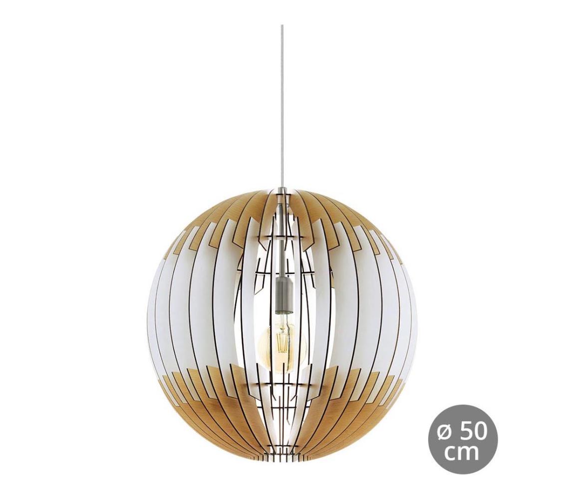 Eglo Eglo 79141 - Lustr na lanku OLMERO I 1xE27/60W/230V hnědo-bílá EG79141