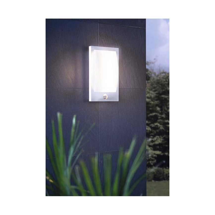 Eglo 79213 - Venkovní nástěnné svítidlo se senzorem VERRES 1xE27/12W/230V IP44 matný chrom