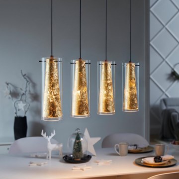 Eglo 79344 - Lustr na lanku PINTO GOLD 4xE27/40W/230V zlatá