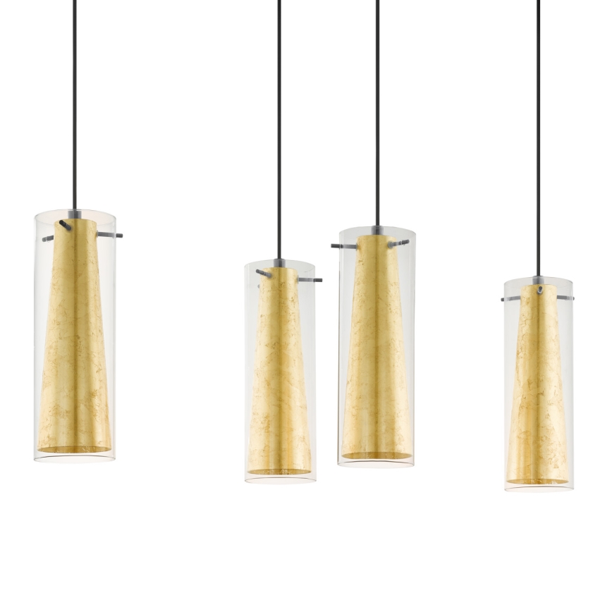 Eglo 79344 - Lustr na lanku PINTO GOLD 4xE27/40W/230V zlatá