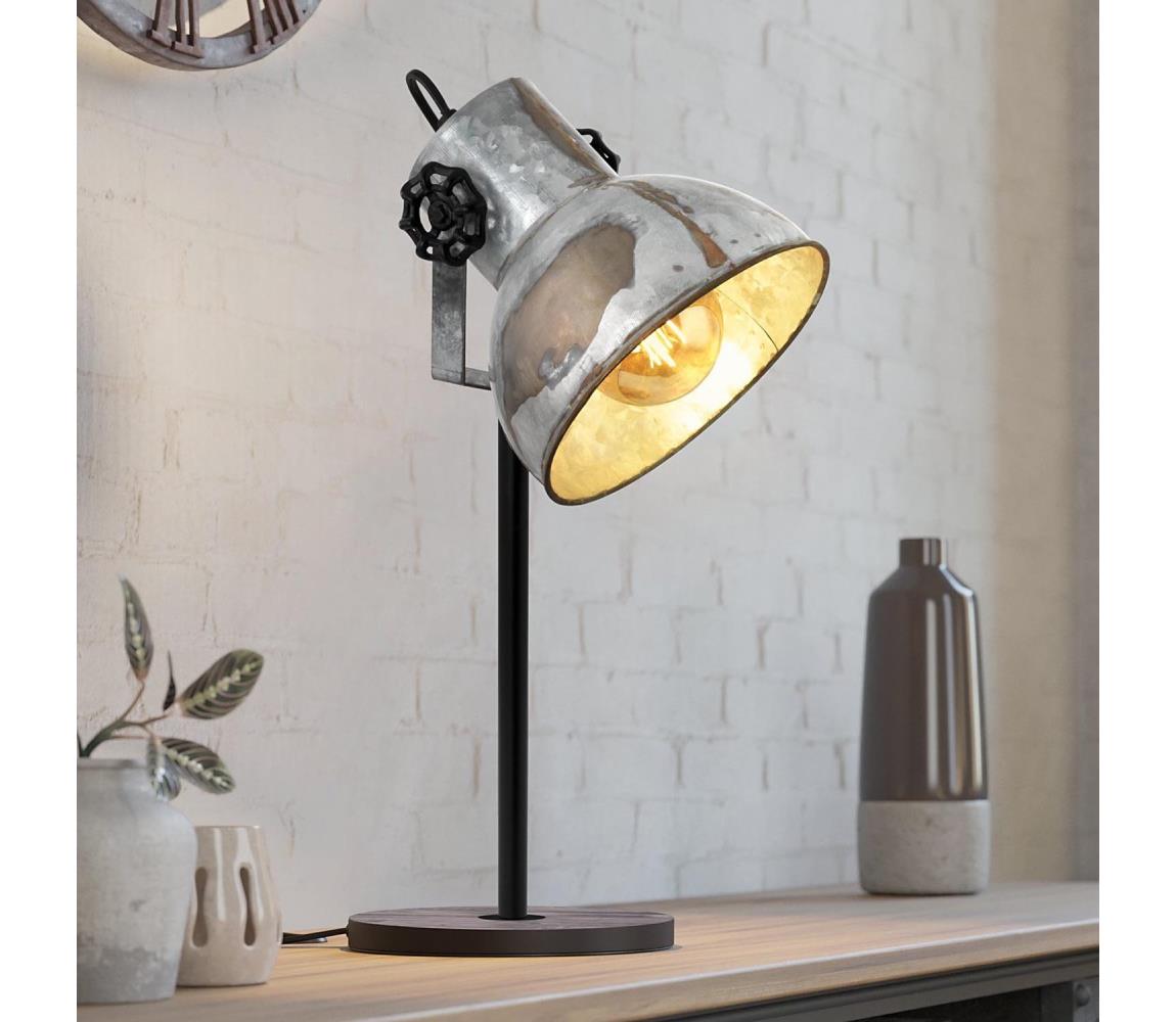 Eglo 79365 - Stolní lampa BARNSTAPLE 1xE27/40W/230V 79365 Hnědá,Patina