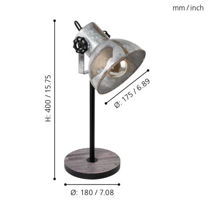 Eglo 79365 - Stolní lampa BARNSTAPLE 1xE27/40W/230V