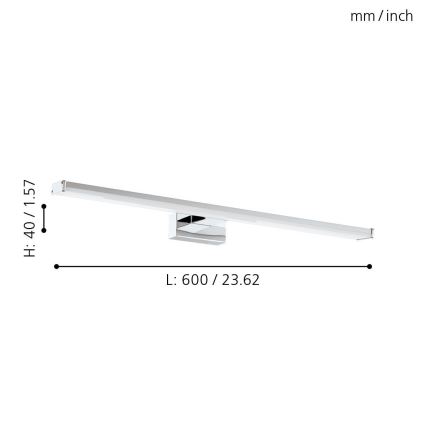 Eglo 79533 - LED Koupelnové osvětlení zrcadla SARNOR LED/11W/230V 60 cm IP44 lesklý chrom