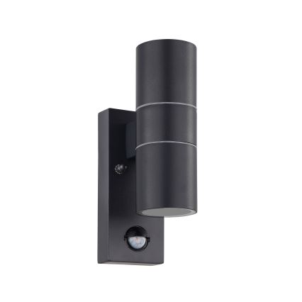 Eglo 79545- LED Venkovní nástěnné svítidlo se senzorem ARAPONGAS 2xGU10/2,8W/230V IP44 černá