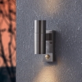 Eglo 79594- LED Venkovní nástěnné svítidlo se senzorem ARAPONGAS 2xGU10/2,8W/230V IP44 matný chrom