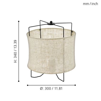 Eglo 79645 - Stolní lampa BRIDEKIRK 1xE27/40W/230V béžová