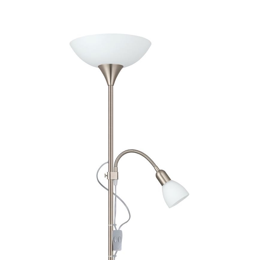 EGLO - Stojací lampa 1xE27/60W + 1xE14/25W matný chrom