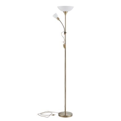 EGLO - Stojací lampa 1xE27/60W + 1xE14/25W mosaz