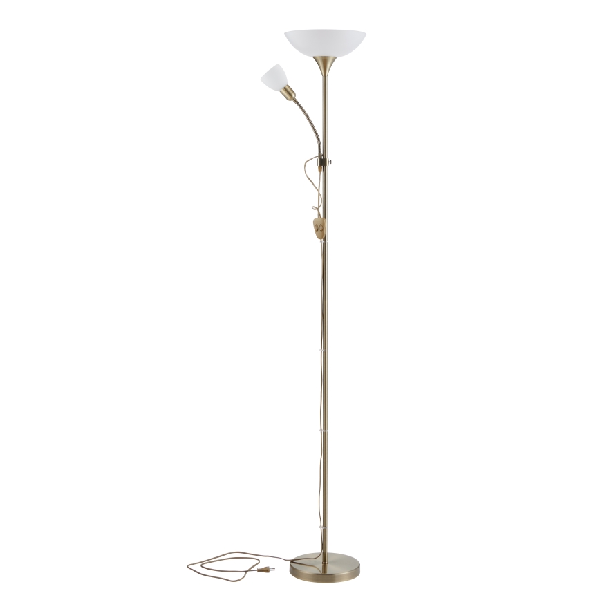 EGLO - Stojací lampa 1xE27/60W + 1xE14/25W mosaz