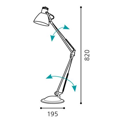 Eglo 82939 - Stolní lampa TIME 1xE27/60W/230V