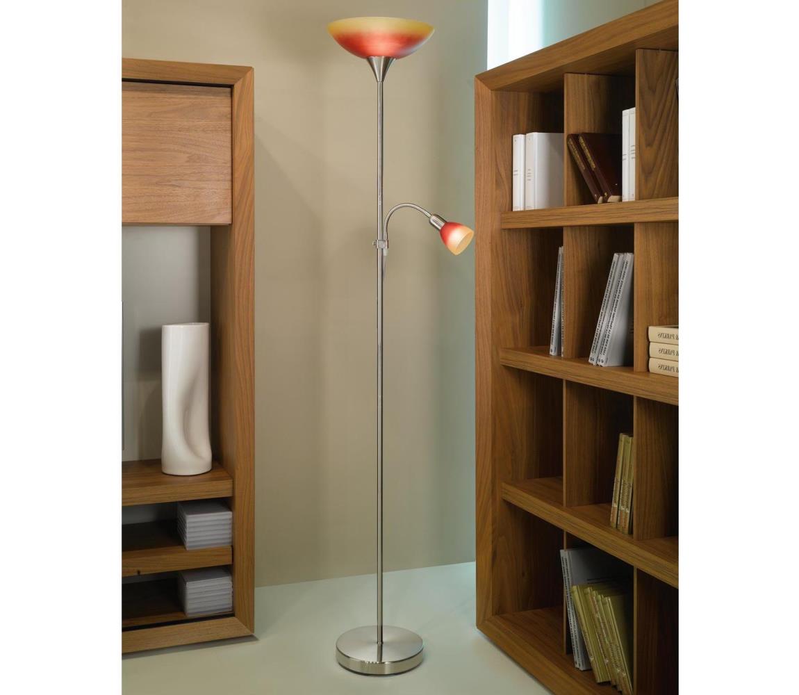 Eglo EGLO 86654 - UP 4 Stojací lampa 1xE27/60W + 1xE14/25W matný nikl EG86654